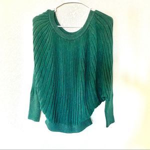 Bebe Women's Pine Green Dolman Sleeve Sweater Size Large